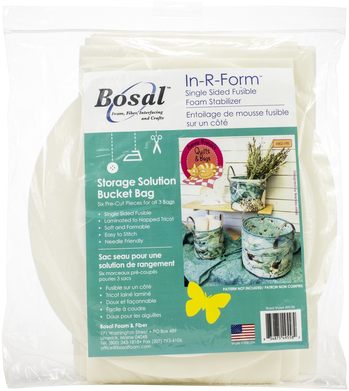 Bosal In-R-Form Single Sided Fusible Foam Stabilizer-Storage Solution Bucket Bag